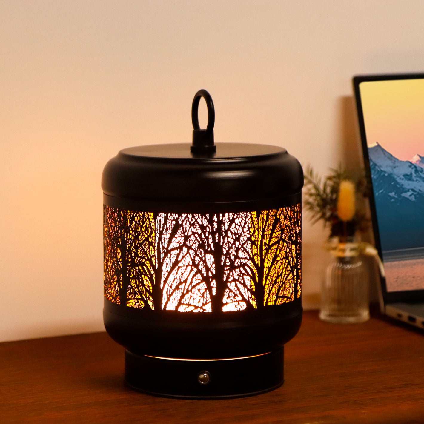 TRIROCKS Kabellose Tischlampe, wiederaufladbare, batteriebetriebene Ambientebeleuchtung mit gemütlichem Licht, 3-stufig per Touch dimmbares bernsteinfarbenes LED-Licht für Bar, Couchtisch, Terrasse, Camping