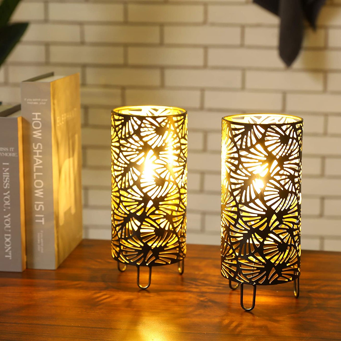 9''High Metal Lamp Battery Powered Metal Lamp(Set of 2)