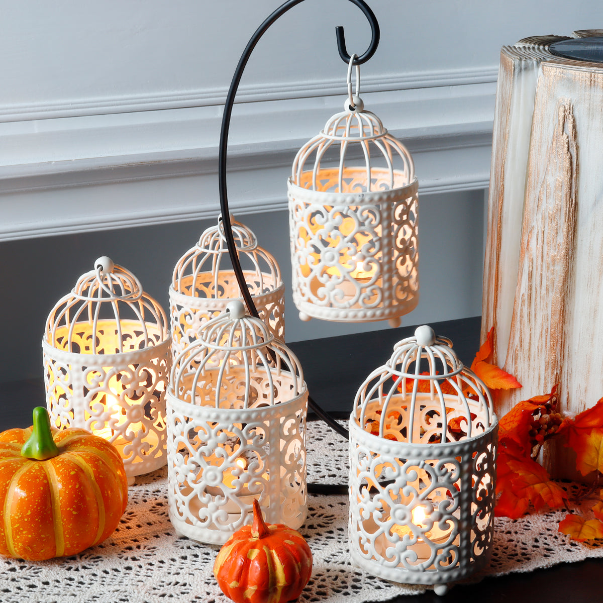 6 Pack Small Metal Candle Lanterns