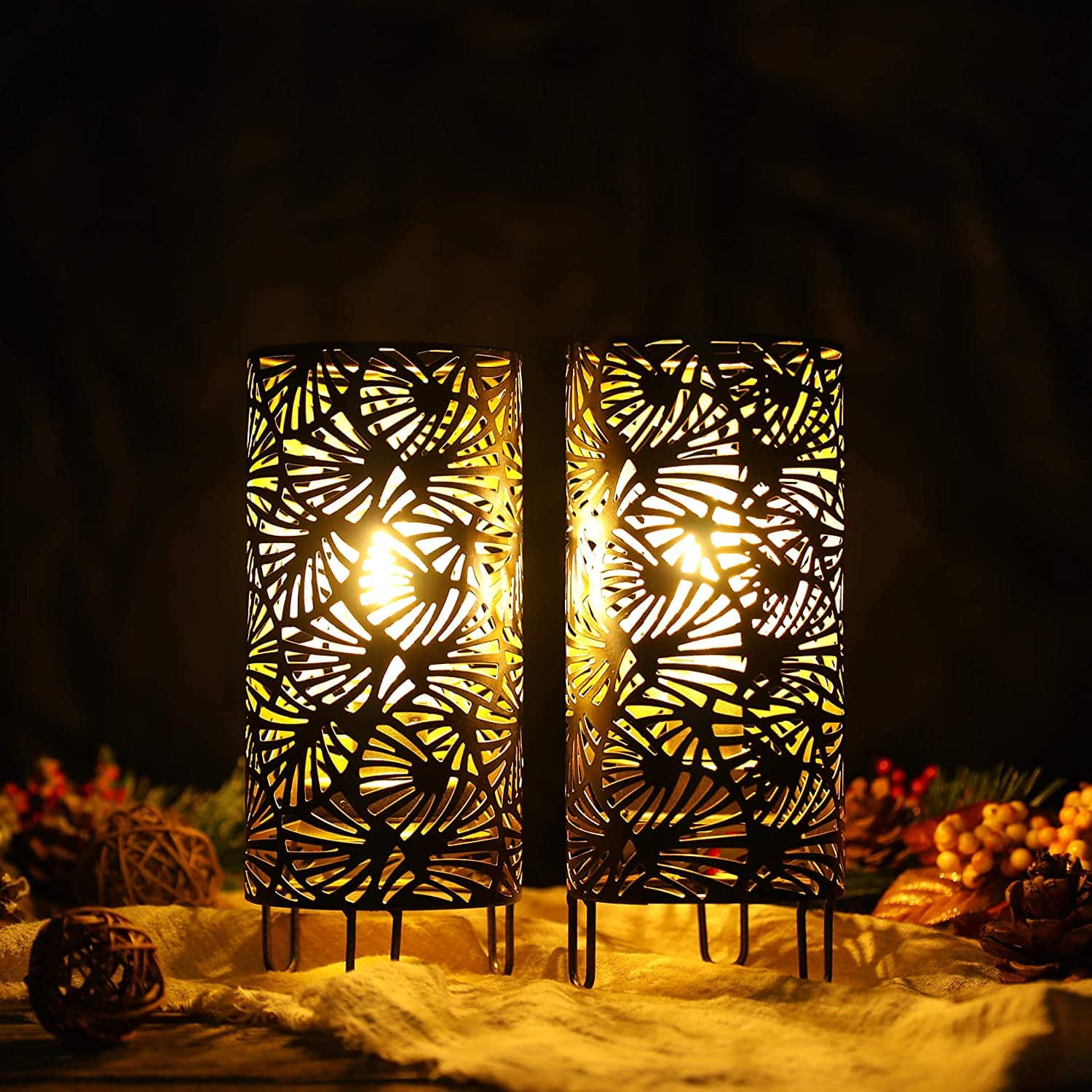 9''High Metal Lamp Battery Powered Metal Lamp(Set of 2)