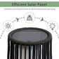 2 Piece Solar Powered Lantern Wicker Solar Patio Lamp Black
