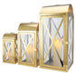 Set of 3 Gold Stainless Steel Candle Lantern 11/15/20.5'' High