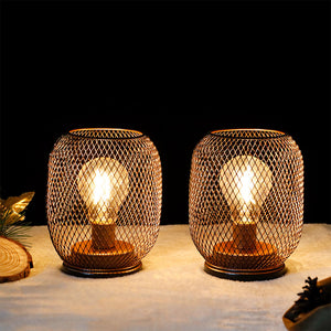 Set of 2 Battery Operated Lamp LED Table Lantern-Egg Shape