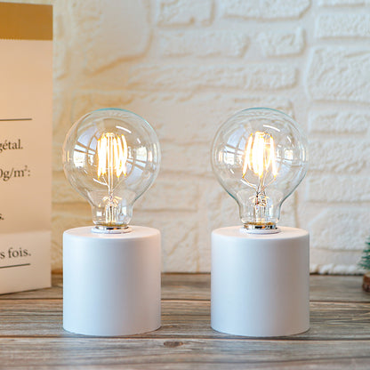 7" große, weiße, batteriebetriebene Tischlampe (2er-Set)