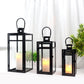 19''&15''&12'' H Stainless Steel Metal Candle Lantern  Candle Holder with Temper Glass Panels(Set of 3 )