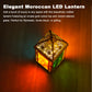 Set of 2  Moroccan Lanterns - 12" H, Battery Operated, Indoor/Outdoor Decor for Ramadan, Patio, Weddings & Events