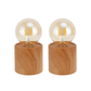 JHY DESIGN 6.5" Tall Ceramic Set of 2 Wood Grain Table Lamp（Gold）