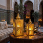 2 Pcs  21" & 15.5" Moroccan Lanterns Decorative Candle Lanterns