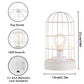 10” High Vintage Metal Cage Table Lamp White