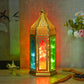 Moroccan Lantern – 12'' Gold Hexagonal, Tempered Glass & Hollow-Out Design, Indoor/Outdoor Decor for Ramadan, Garden, Weddings & Events