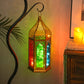 Moroccan Lantern – 12'' Gold Hexagonal, Tempered Glass & Hollow-Out Design, Indoor/Outdoor Decor for Ramadan, Garden, Weddings & Events