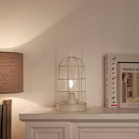 9.5''H Decorative Table Lamp Metal Cage Cordless Lamps