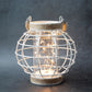 Metal Cage LED Lantern Battery Powered 7.3" Tall White