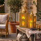 2 Pcs  21" & 15.5" Moroccan Lanterns Decorative Candle Lanterns
