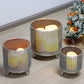 JHY DESIGN Set mit 3 Kerzenhaltern aus Metall, 10/8,5/7"H, dekorative Kerzenlaternen (Silber)