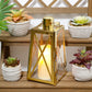 12''H Stainless Steel Decorative Lantern (Trapezoid)
