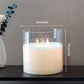 6''hohe batteriebetriebene flammenlose Glaskerzen mit 3 Dochten