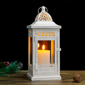 14.5" High Vintage Style Hanging Lantern(White）