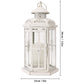 12" H Medium Candle Lantern for Indoor Outdoor(White with Gold Brush)