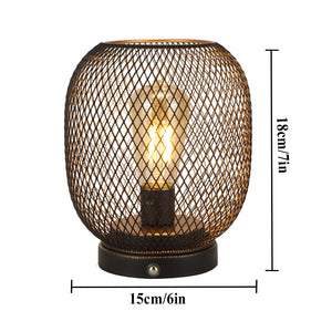 JHY DESIGN's 7"H Touch Adjustable Table Lamp(Metal Base, Bronze Round)