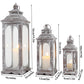 Set of 3 Decorative Vintage Candle Lanterns 10/14/19.5''H(Cement Grey)