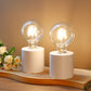 7" Tall White Battery Powered Table Lamp（Set of 2）