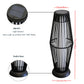 2 Piece Solar Powered Lantern Wicker Solar Patio Lamp