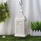 Lanterne à bougie en métal de style rustique de 13 po de hauteur (blanche)