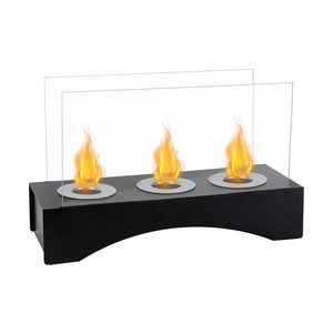 13.5"×5"×8.5" Three Alcohol Burner Tabletop Bio Ethanol Fireplace for Indoor Home Decor