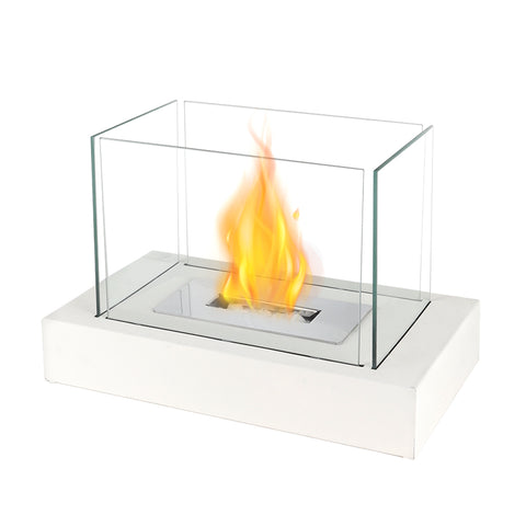 13.5"L Portable Tabletop Fireplace–Clean-Burning Bio Ethanol Ventless Fireplace