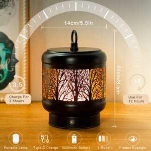 TRIROCKS Cordless Table Lamp Rechargeable Battery Operated Ambient Lighting with Cozy Lights, 3-Step Touch Dimmable LED Amber Light for Bar,Coffee Table, Patio,Camping