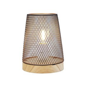 7''H Metal Mesh Table Lamp LED Cordless Lamp