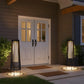 2 Piece Solar Powered Lantern Wicker Solar Patio Lamp Black
