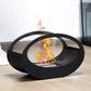 16"x9.5"H JHY Double Sided Oval Tabletop Fireplace Black Metal Fireplace