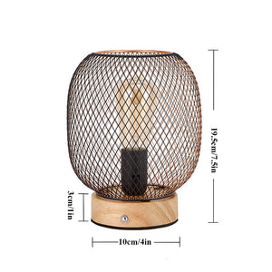 JHY DESIGN's 7.5"H Touch Adjustable Table Lamp(Round, Wooden Base)