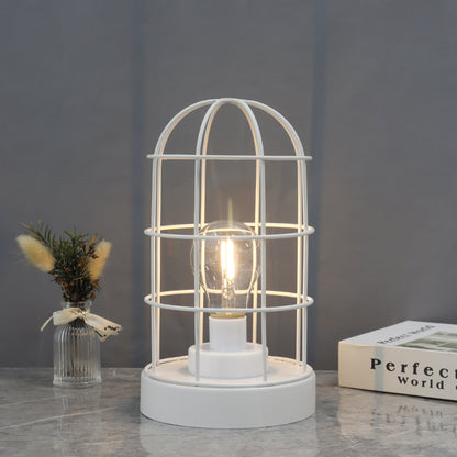 9.5"H Decorative Table Lamp Metal Cage Cordless Lamps