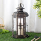 12“H Outdoor Candle Lanterns Vintage Metal Candle Holder