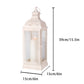 Rustic Metal Decorative Candle Lantern Hanging  Candle Holder with Tempered Glass(White)