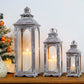 Set of 3  10/14/19.5''H Candle Lanterns(Cement Grey)