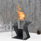 8"x6"x13" Square Freestanding Table Fireplace with Two Side Glass