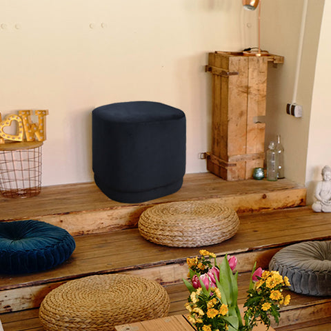 15.5" H Modern Velvet Footstool Ottoman