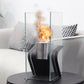 8"x6"x13" Square Freestanding Table Fireplace with Two Side Glass
