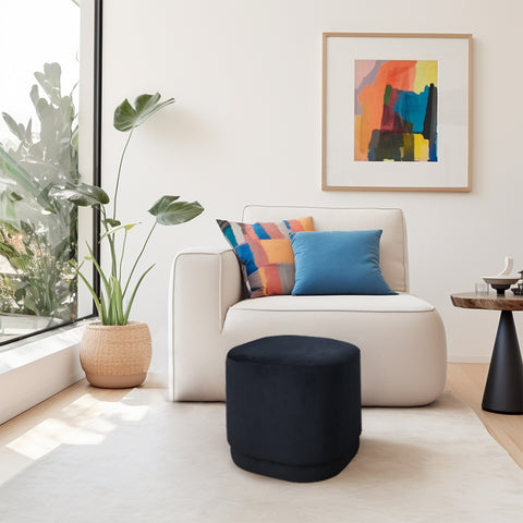 15.5" H Modern Velvet Footstool Ottoman