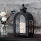 11''High Remembrance Lantern with Timer Candle Bereavement Sympathy Gift Memorial Lantern (Black)