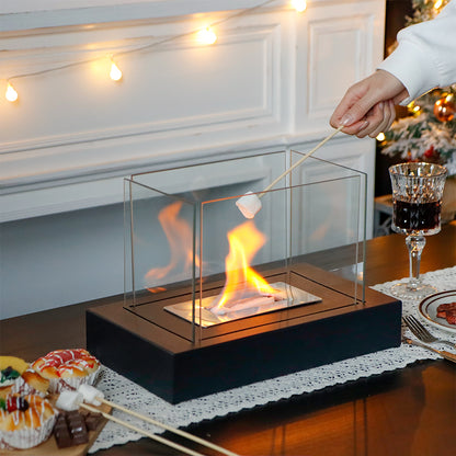 Pot à feu de table rectangulaire avec verre à quatre côtés