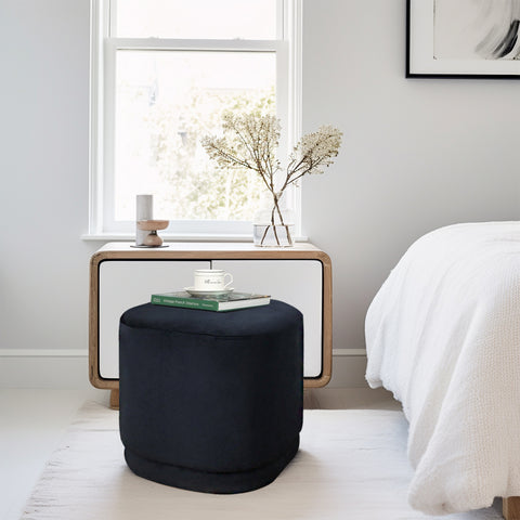 15.5" H Modern Velvet Footstool Ottoman