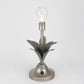 13.5"H Antique Silver Floral Battery Powered Lamp