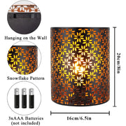 8''H Set of 2 Wall Sconce Lighting Metal Rustic Wall Mount Lamp （Snowflake）