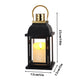 10"H schwarze Kerzenlaterne mit goldenem Top-Design