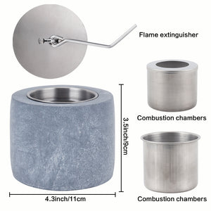 4,3"x3,5" JHY runder grauer Mini-Feuerstelle-Tischkamin